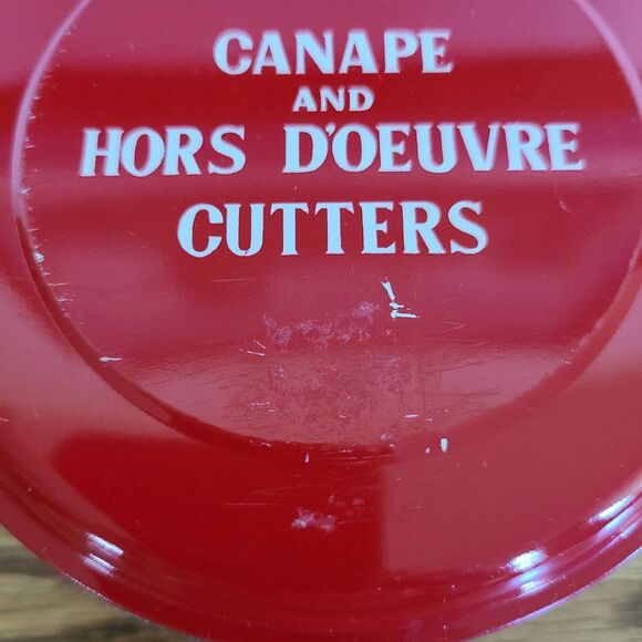 Vintage Party Prep Canape and Hors D'oeuvre Aluminum Cutters Set Of 12 In Tin - Picture 9 of 11